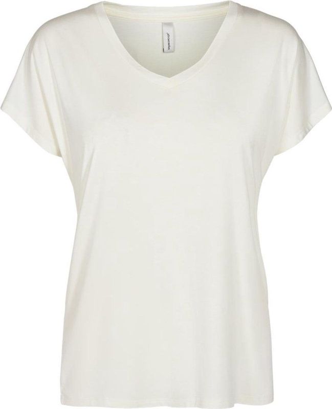 T-shirt - Effen - Jersey - V-hals - Kwartmouw - Losse Pasvorm