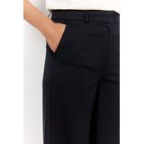 Wide leg stoffen broek met paspelzak, model 'DANIELA'