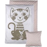 Roommate Dekbedovertrek Cat Grijs/roze 70 X 100 Cm