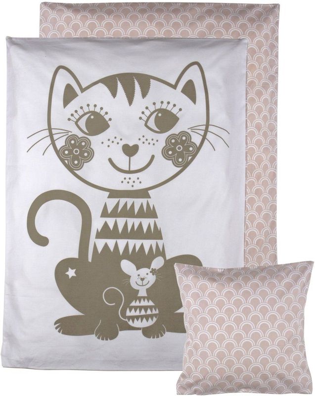 Roommate Dekbedovertrek Cat Grijs/roze 70 X 100 Cm