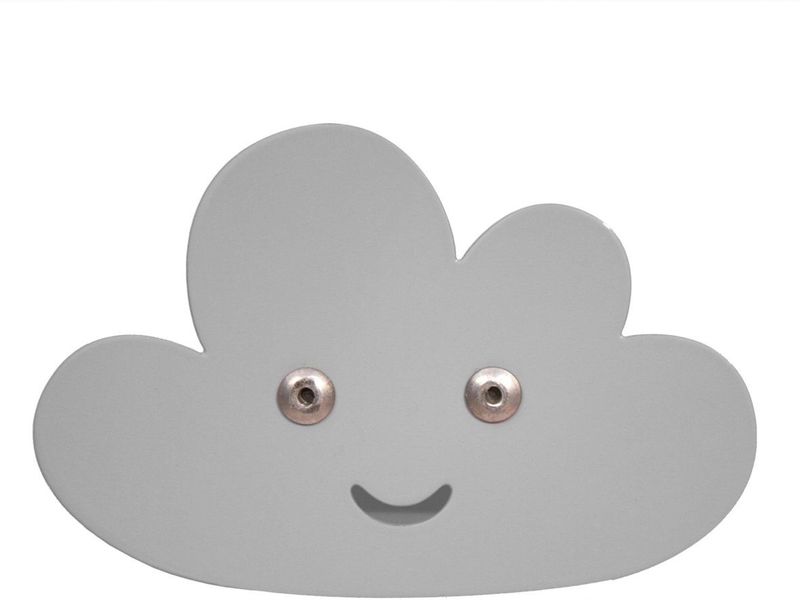 Roommate Muurhaak Wolk Junior 11,7 X 7,7 Cm Grijs