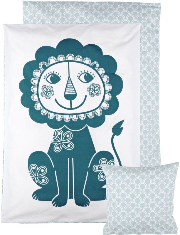 Roommate Dekbedovertrek Lion Wit/blauw 100 X 140 Cm