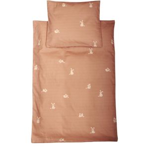 Herding Little Bunny beddengoedset voor kleine kinderen, omkeerbaar motief, dekbedovertrek 100 x 135 cm, kussensloop 40 x 60 cm, flanel/flanel