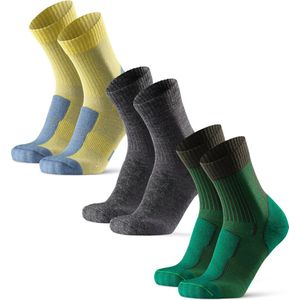 DANISH ENDURANCE Lichte Merino Wol Wandelsokken Dames en Heren Sportsokken - anti blaren - 3 paar - Maat 39-42