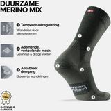DANISH ENDURANCE Wandelsokken met Merino Wol Dames en Heren - anti blaren & ademend - 3 paar - Maat 39-42