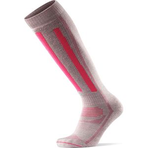 DANISH ENDURANCE - Skisokken - Lichtgrijs/Roze - van Merino Wol