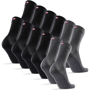 DANISH ENDURANCE Katoenen Dress Socks - 6 Paar - Zwart Grijs - Super Zacht