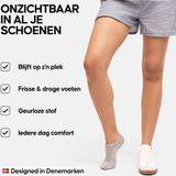 DANISH ENDURANCE - Onzichtbare Katoen Sokken - Unisex - Ademend en Anti-slip Hiel