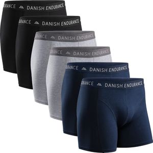 Danish Endurance - Katoenen Boxershorts - 6 Pack - Zwart/Groen/Blauw - Maat XL