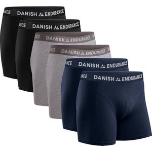 Danish Endurance - Katoenen Boxershorts - 6 Pack - Grijs - Ademend Katoen