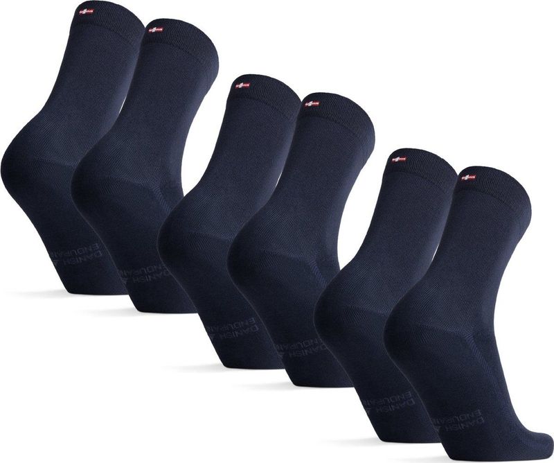 DANISH ENDURANCE - Bamboe Sokken - Marineblauw - Antibacterieel - 3 Paar