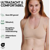 DANISH ENDURANCE - Naadloze Bamboe Viscose Bralette - Beige - Zacht - Beugelloos