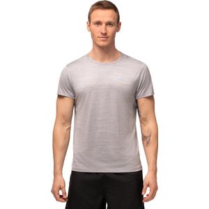 DANISH ENDURANCE Sport T-Shirt voor heren - Quick-Dry - Ronde Hals - Gerecycelde Materialen - Grijs Gemêleerd - Maat S