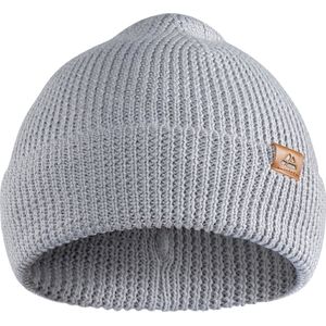 DANISH ENDURANCE Merinowool Beanie, Thermische Herfst Winter Muts, Gebreid, voor Mannen en Vrouwen, Unisex, One Size, Lichtgrijs, One size