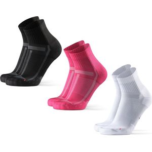 DANISH ENDURANCE Kwartlengte Hardloopsokken voor Lange Afstanden Dames en Heren 3 paar - anti blaren - Maat 35-38