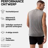 DANISH ENDURANCE Sport Tank Top voor Heren - Quick-Dry - Gerecycelde Materialen - Grijs Gemêleerd - L