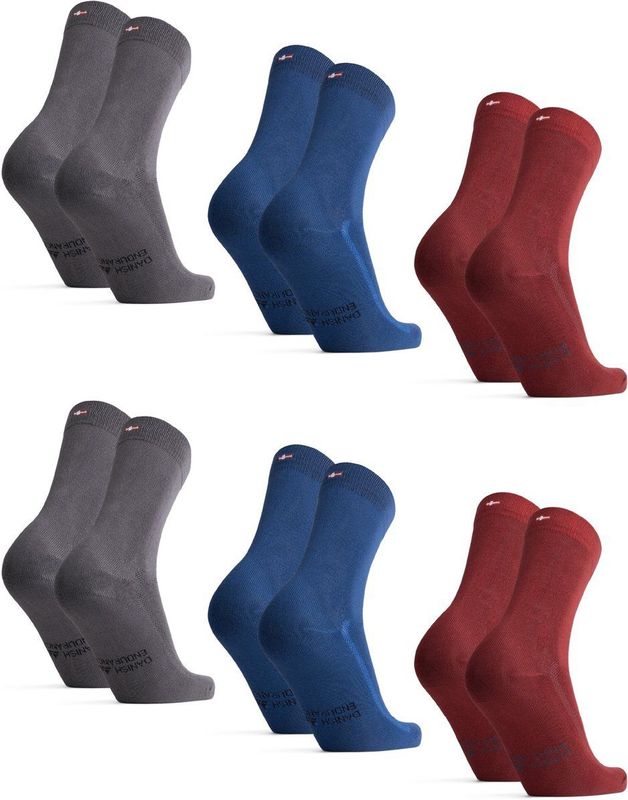 DANISH ENDURANCE - Klassieke Bamboe Viscose - Sokken - Meerkleurig - 6-paar