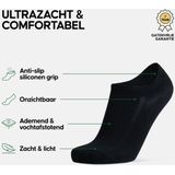 DANISH ENDURANCE - Onzichtbare Bamboe Sokken - Zwart - Anti-Slip Hiel
