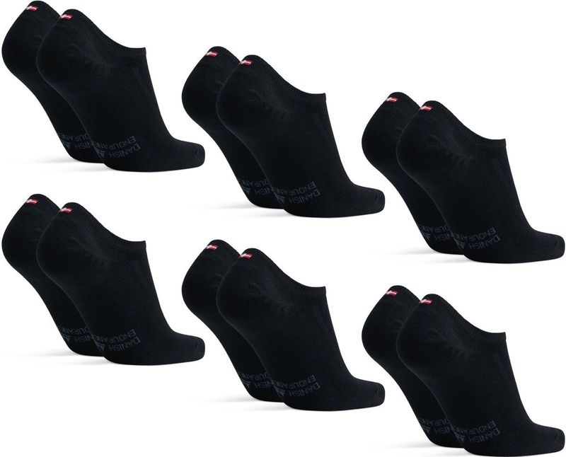 DANISH ENDURANCE - Onzichtbare Bamboe Sokken - Zwart - Anti-Slip Hiel