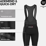DANISH ENDURANCE Bibshort - Heren - Zwart - Quick-Dry - Comfortabele Pasvorm