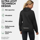 Jack - Zwart - Polyester/Nylon - Winddicht en Opvouwbaar