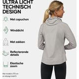 DANISH ENDURANCE Windjack voor Dames, van Gerecycelde Materialen, Reflecterende Details, Ultra-licht, Grijs, XXL