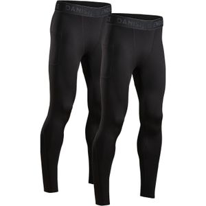 DANISH ENDURANCE - Compressiebroek - Zwart - Set van 2 - Gerecycled Materiaal