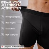 DANISH ENDURANCE Sportonderbroeken Heren - Quick Dry - Sport Boxershorts - 6 pack - Zwart - Maat 4XL