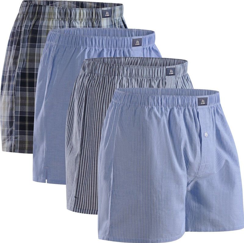 DANISH ENDURANCE - Boxershorts - Blauw Gestreept Mix - 4-pack - Biologisch Katoen