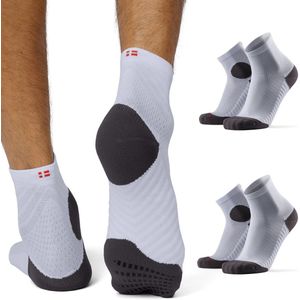 DANISH ENDURANCE - Anti-Slip Hardloopsokken - Wit - 2 paar