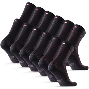 DANISH ENDURANCE - Katoenen Sokken - Unisex - Zwart - Biologisch Katoen - 6-paar