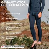 DANISH ENDURANCE Thermoleggings van Merinowol voor Heren, Met of Zonder Gulp, Warm, Vochtafvoerend & Ademend, Blau, 3XL