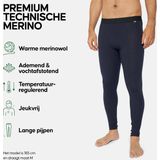 DANISH ENDURANCE Thermoleggings van Merinowol voor Heren, Met of Zonder Gulp, Warm, Vochtafvoerend & Ademend, Blau, 3XL