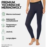 DANISH ENDURANCE Thermo Legging - Dames - Merino Wol - Thermobroek - Donkerblauw Navy - XL.