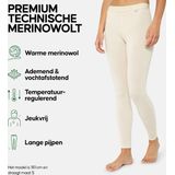 DANISH ENDURANCE Thermo Legging - Dames - Merino Wol - Thermobroek - Gebroken Wit - XXL.
