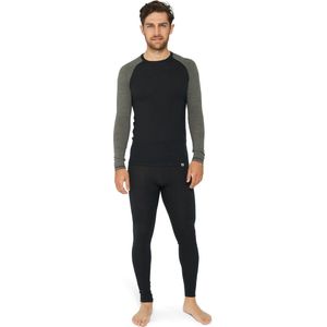 DANISH ENDURANCE Thermo Ondergoed set voor Heren - van Merino Wol - Ademend - Zwart/ Donkergrijs - XXL
