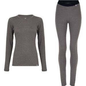 DANISH ENDURANCE Thermo Ondergoed set voor Dames - van Merino Wol - Ademend - Grijs- L