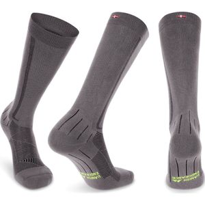 DANISH ENDURANCE - Compressiesokken - Grijs/Zwart - 21-26 mmHg - Zweetafvoerend - Gegradueerde Ondersteuning - Unisex - 1 Paar
