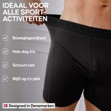 DANISH ENDURANCE Sportonderbroeken Heren - Extra Lang - Sport Boxershorts - 6 pack - Zwart - Maat 3XL