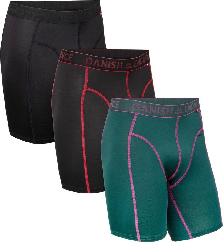 DANISH ENDURANCE Sportonderbroeken Heren - Extra Lang - Sport Boxershorts - 3 pack - Meerkleurig- Maat XL