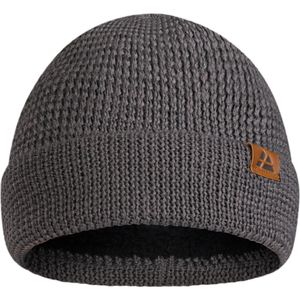 DANISH ENDURANCE Beanie van Merinowol, Warme Wintermuts met Fleece Voering, voor Dames & Heren, Unisex, Donkergrijs, One size