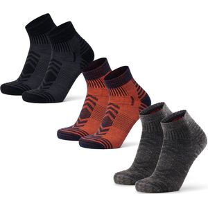 DANISH ENDURANCE - Korte Merino Wol Wandelsokken - Zwart - 3 Paar