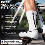 DANISH ENDURANCE Crew Fietssokken Dames en Heren - Ademend - Mountainbiken & Wielrennen - 3 paar - Wit/Zwart - Maat 43-47