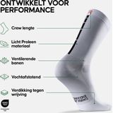 DANISH ENDURANCE Crew Fietssokken Dames en Heren - Ademend - Mountainbiken & Wielrennen - 3 paar - Wit/Zwart - Maat 43-47