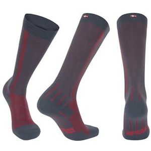 DANISH ENDURANCE - Compressiesokken - Grijs/Rood - 21-26 mmHg - Zweetafvoerend - Gegradueerde Ondersteuning - Unisex