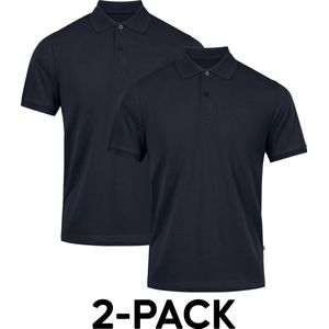 DANISH ENDURANCE Classic Fit Poloshirt Heren - Donkerblauw Navy - Biologisch Katoen - 2-pack - Korte Mouw