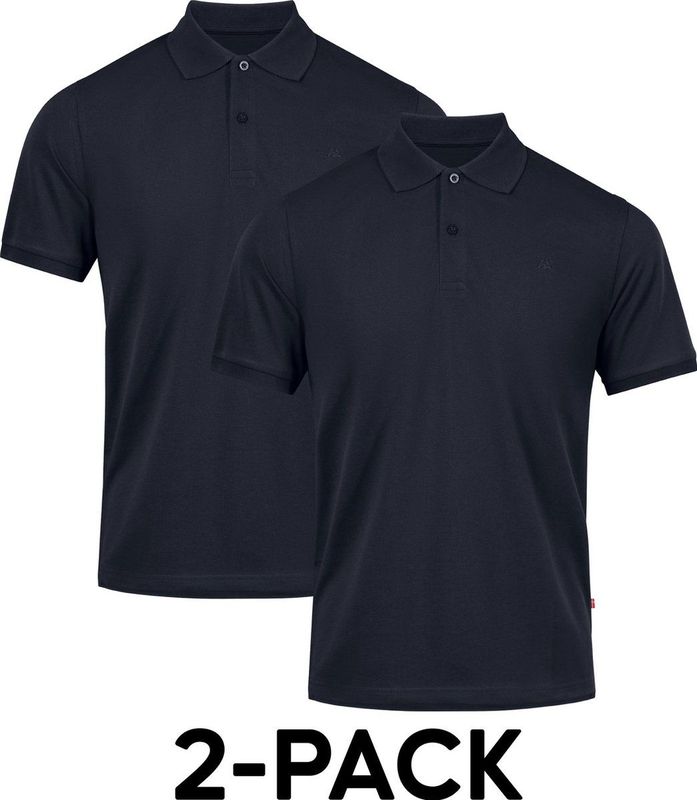 DANISH ENDURANCE - Classic Fit - Poloshirt - Donkerblauw - 2-pack - Korte Mouw