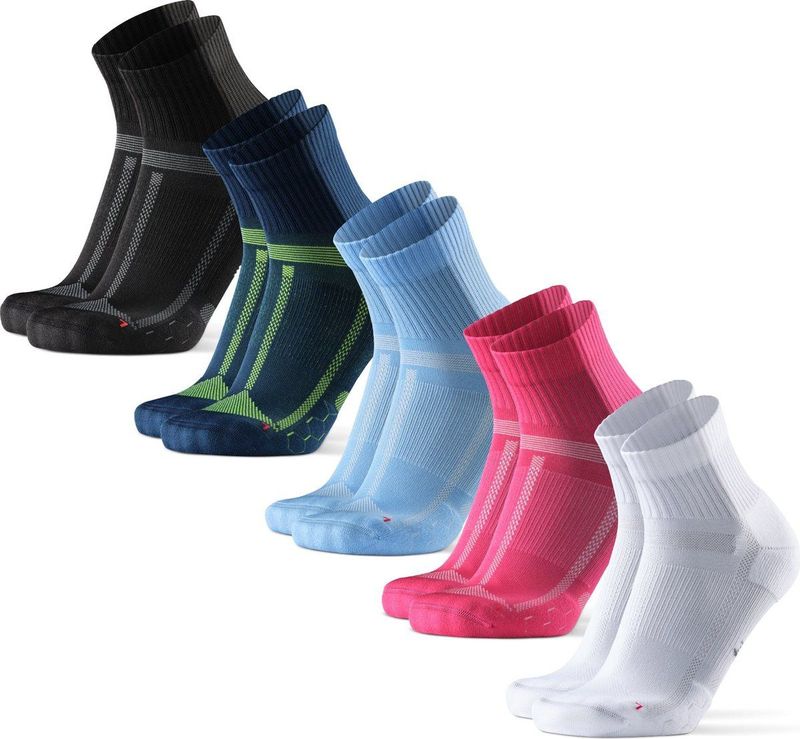 DANISH ENDURANCE Kwartlengte Hardloopsokken voor Lange Afstanden Dames en Heren 5 paar - anti blaren - Maat 39-42
