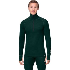 DANISH ENDURANCE Thermoshirt met Rits voor Heren - van Merinowol- Donkergroen - XXL