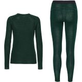 DANISH ENDURANCE Thermo Ondergoed set voor Dames - van Merino Wol - Ademend - Donkergroen - XL